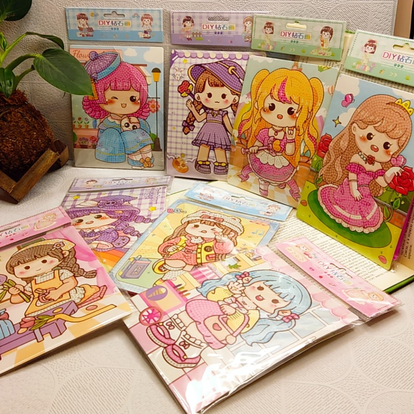 نقاشی با الماس کارتی دختر