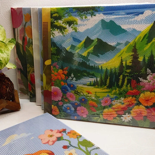 بوم نقاشی با الماس تمام نگین ۳۰×۳۰