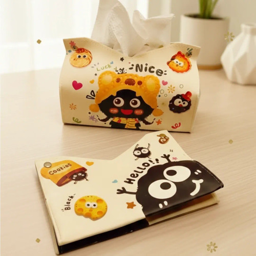 جا دستمالی فانتزی چرم مصنوعی